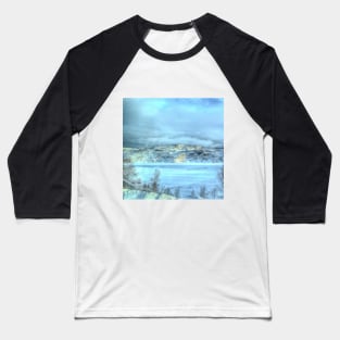 SCENERY 05 - White Snow Winter Mountain Landscape Baseball T-Shirt